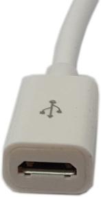 img 1 attached to 4 Inch USB Micro Male to Female Sync & Charging Extension Cable (2 Pack White) by zdyCGTime