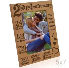 img 1 attached to 🎊 KATE POSH 2nd Anniversary Engraved Picture Frame - Cherish 2 Special Years of Love and Marriage (5x7 Vertical)