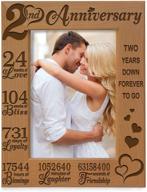 🎊 kate posh 2nd anniversary engraved picture frame - cherish 2 special years of love and marriage (5x7 vertical) логотип