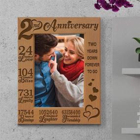 img 2 attached to 🎊 KATE POSH 2nd Anniversary Engraved Picture Frame - Cherish 2 Special Years of Love and Marriage (5x7 Vertical)