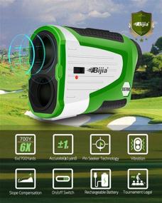 img 3 attached to Bijia Golf Rangefinder with Slope Switch: 700 Yard 6X Laser Range Finder for Accurate Golfing Measurements - Rechargeable with Flaglock, Scan, Slope, Angle, Speed & Vibration Features - Tournament Legal