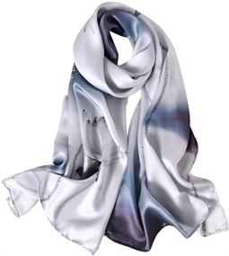 img 4 attached to 🌸 Floral Mulberry Scarf - Exquisite Women's Accessory for Stylish Wraps