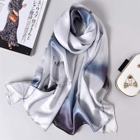 img 2 attached to 🌸 Floral Mulberry Scarf - Exquisite Women's Accessory for Stylish Wraps