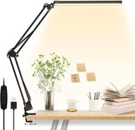 💡 montachri led swing arm desk lamp with clamp – eye-caring metal architect table desk lamp for home office with 3 modes, 30 brightness levels, memory function, and usb adapter логотип