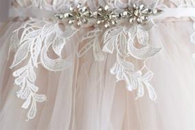 img 2 attached to Платье для цветочной девочки на свадьбу Miama Lace Tulle Straps с платьем для девочки-дружки с рукавами Pluviophily Jr.