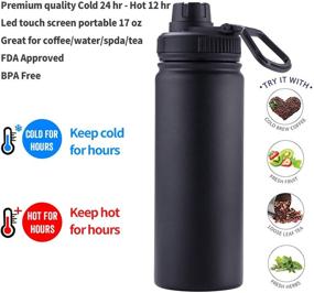 img 1 attached to ☕ Stainless Steel Insulated Travel Mug with Removable Tea Strainer - Infuser Bottle Tumbler in Black