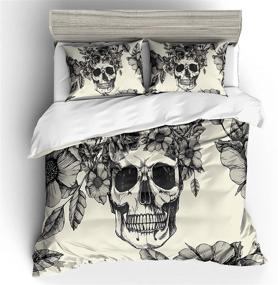 img 1 attached to 💀 King Size 3pc Duvet Cover Set - Death Skull Bedding Set