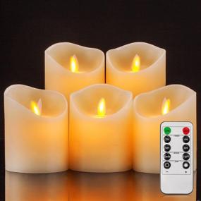 img 3 attached to 🕯️ Pandaing Flameless Flickering LED Candles Set of 5 – Real Wax Pillar Candles with Remote Control and 2 4 6 8 Hours Timer