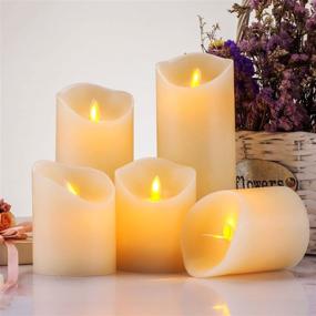 img 2 attached to 🕯️ Pandaing Flameless Flickering LED Candles Set of 5 – Real Wax Pillar Candles with Remote Control and 2 4 6 8 Hours Timer