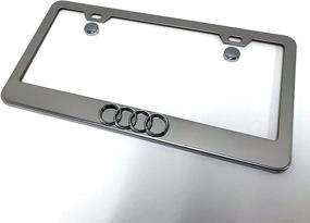 img 3 attached to 🔥 Enhance The Audi Experience with Deepro 1 3D 4 Ring Logo Emblem Stainless Steel Chrome Metal License Plate Frame
