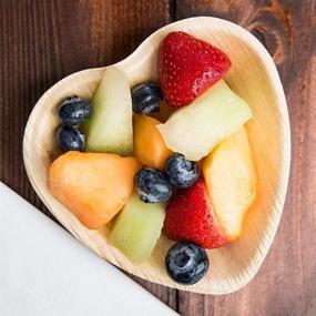 img 2 attached to 🍃 Biodegradable Heart Shaped Palm Leaf Plates - Perfect for Catering, Charcuterie Boards, BBQs, and Parties - Pack of 25, 6 Inch Heart Plates