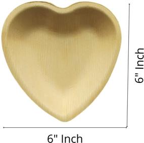 img 3 attached to 🍃 Biodegradable Heart Shaped Palm Leaf Plates - Perfect for Catering, Charcuterie Boards, BBQs, and Parties - Pack of 25, 6 Inch Heart Plates