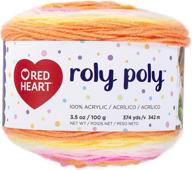 красная пряжа "red heart yarn roly sunrise логотип