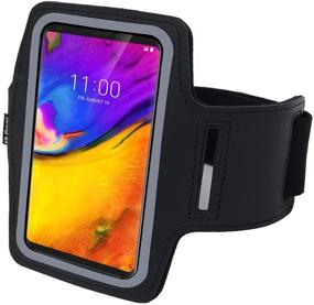 img 3 attached to 📱 i2 Gear Cell Phone Armband Holder for LG V50, V40 ThinQ, V35 & V30 - Secure Your Device with Reflective Strap and Key Holder