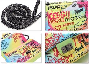 img 1 attached to VOGUZY Graffiti Multicolour Shoulder Handbags Women's Handbags & Wallets