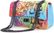 voguzy graffiti multicolour shoulder handbags women's handbags & wallets logo