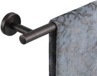 👉 jqk 12 inch oil rubbed bronze towel bar - rustic stainless steel towel rack wall mount for bathroom - 15 inch total length (tb110l12-orb) logo