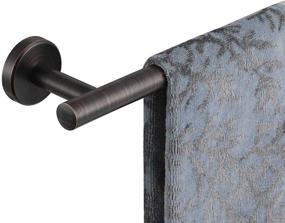 img 4 attached to 👉 JQK 12 Inch Oil Rubbed Bronze Towel Bar - Rustic Stainless Steel Towel Rack Wall Mount for Bathroom - 15 Inch Total Length (TB110L12-ORB)