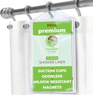 🚿 premium peva clear shower curtain liner: the ultimate solution for clean, healthy living with magnets & suction cups - 70 x 71 in. long logo