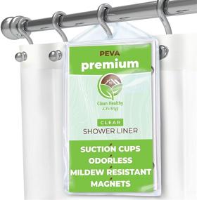 img 4 attached to 🚿 Premium PEVA Clear Shower Curtain Liner: The Ultimate Solution for Clean, Healthy Living with Magnets & Suction Cups - 70 X 71 in. Long