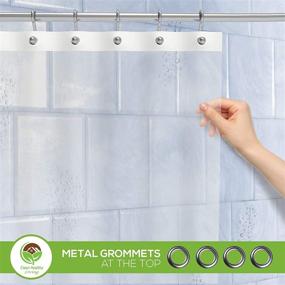 img 1 attached to 🚿 Premium PEVA Clear Shower Curtain Liner: The Ultimate Solution for Clean, Healthy Living with Magnets & Suction Cups - 70 X 71 in. Long