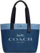 coach handbag shopper canvas denim logo