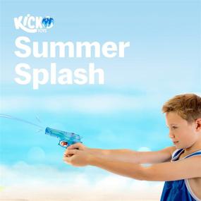 img 1 attached to 🔫 Powerful Soaker: Kicko Large Plastic Water Gun for Ultimate Summer Fun
