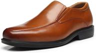 👞 premium milano leather square comfortable business men's shoes, loafers & slip-ons: elevate your style and comfort logo