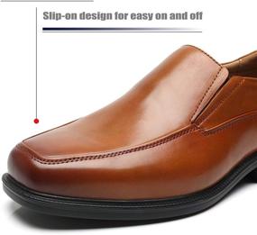 img 1 attached to 👞 Premium Milano Leather Square Comfortable Business Men's Shoes, Loafers & Slip-Ons: Elevate Your Style and Comfort