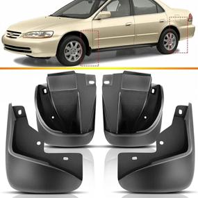 img 2 attached to Полный набор из 4 козырьков для брызги на Honda Accord Sedan 1998-2002 (за исключением моделей Coupe, SIR, Sport Package)