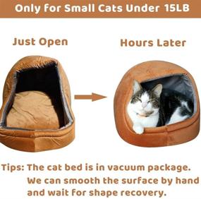 img 2 attached to 🐱 Autokcan Cat Beds: Cute, Fluffy, and Washable Cat House Cave for Small Cats, Puppies, and Kittens Under 15LB