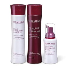 img 4 attached to 🌟 Keranique Hair Thickening Kit: 60-Day Shampoo, Conditioner, and Mousse - Sulfate, Dye, and Paraben Free Formula, Enhances Hair Texture and Strengthens Thinning Hair