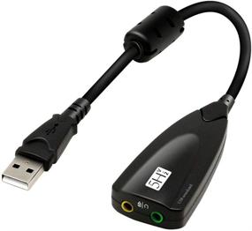 img 4 attached to 🎧 Usee USB Audio Adapter: External Stereo Sound Card with 3.5mm Mini Headphone Microphone Jack - Compatible with Win7 XP Mac PC Laptop (Black)