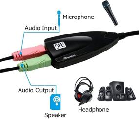 img 3 attached to 🎧 Usee USB Audio Adapter: External Stereo Sound Card with 3.5mm Mini Headphone Microphone Jack - Compatible with Win7 XP Mac PC Laptop (Black)