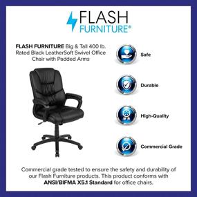 img 1 attached to Flash Fundamentals LeatherSoft Swivel Office Furniture