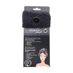 img 1 attached to 🧖 Studio Dry Super Absorbent Hair Towel Turban Wrap in Black - Offering Optimal Hair Drying Experience (SD8168BK)