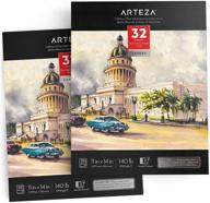 🎨 arteza watercolor pad expert 11x14, pack of 2, 64 sheets (140lb/300gsm), cold pressed, acid-free paper, 32 sheets each, optimal for watercolor techniques and mixed media – enhanced seo logo