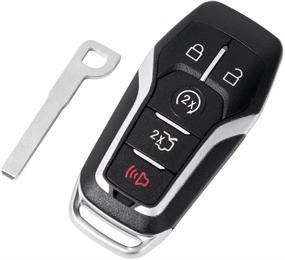 img 4 attached to 🔑 Замена брелока без ключа HelloAuto Smart Key Fob Shell - совместим с Ford Fusion Edge Explorer Mustang Lincoln MKZ MKC, корпус брелка Smart Key Fob на 5 кнопок