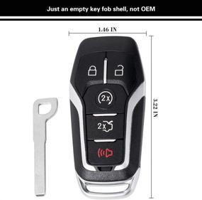 img 3 attached to 🔑 HelloAuto Replacement Keyless Entry Remote Smart Key Fob Shell – Compatible with Ford Fusion Edge Explorer Mustang Lincoln MKZ MKC, 5 Buttons Smart Key Fob Case
