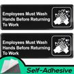 employees must wash hands sign occupational health & safety products logo
