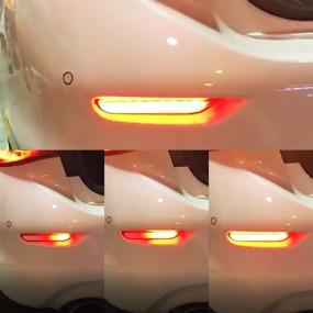 img 1 attached to 🚙 Enhanced SEO: KMD LED Rear Bumper Reflector for Infiniti Q50 Q50L (White) - Sequential Reflectors with Easy Installation for Driving, Braking & Turning