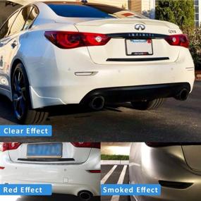 img 2 attached to 🚙 Enhanced SEO: KMD LED Rear Bumper Reflector for Infiniti Q50 Q50L (White) - Sequential Reflectors with Easy Installation for Driving, Braking & Turning