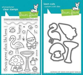 img 1 attached to 🌿 Lawn Fawn Gnome Sweet Gnome Clear Stamp and Die Set - Includes LF384 (Stamp) & LF518 (Die) - Custom Bundle