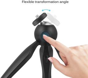 img 2 attached to 📽️ Coolux Mini Tripod Projector Mount with 360° Rotatable Heads for Projectors, DSLR Cameras, DVRs, Webcams – Metal Ballhead Camera Mount (Black)