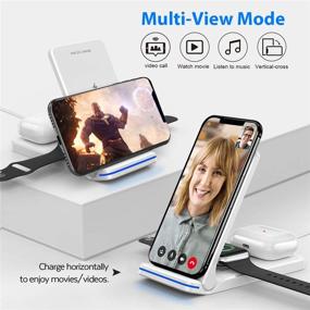 img 1 attached to 3 in 1 Wireless Charging Station for iWatch, AirPods Pro/2, Qi Fast Wireless Charger Stand for iPhone 12/11 Series/XS MAX/XS/XR/X/8/8 Plus and All Qi-Enabled Phones (White)