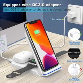 img 2 attached to 3 in 1 Wireless Charging Station for iWatch, AirPods Pro/2, Qi Fast Wireless Charger Stand for iPhone 12/11 Series/XS MAX/XS/XR/X/8/8 Plus and All Qi-Enabled Phones (White)
