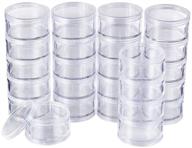 🔵 benecreat 15g/15ml stackable round plastic containers: organize and store seed beads, nail art glitters, and diamond drills effortlessly with 5 column(5 layer/column) bead storage jars logo