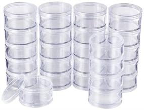 img 4 attached to 🔵 BENECREAT 15G/15ML Stackable Round Plastic Containers: Organize and Store Seed Beads, Nail Art Glitters, and Diamond Drills Effortlessly with 5 Column(5 Layer/Column) Bead Storage Jars