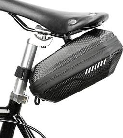 img 4 attached to 🚲 WIOR Bike Saddle Bag: Waterproof Portable Seat Bag with Zipper & Hard Shell for Mountain and Road Bikes - Black