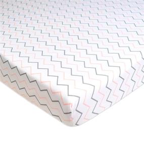 img 2 attached to 🐳 American Baby Company Printed 100% Natural Cotton Jersey Knit Pack N Play Playard Sheet, Pink Whale/Zigzag, Soft & Breathable (Pack of 2) - Perfect for Girls